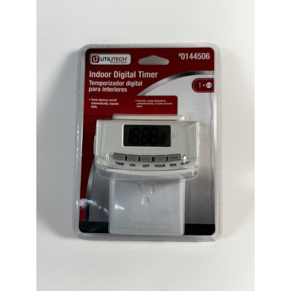 UTILITECH Digital Indoor Timer 24 Hour Repeating Cycle 125V/60Hz/15amp 0144506